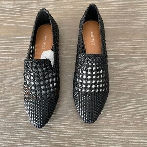 Nine West Hollie woven flats, black, size 11.